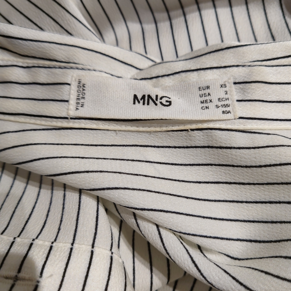 Mango Striped Button Down Shirt View 4